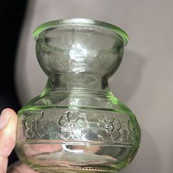 Glass Bulb Forcing Vase With Embossed Flower Motif - Tulip, Hyacinth, Paperwhite