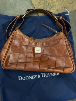 Dooney & Bourke Brown Croc-Embossed Leather Shoulder Bag
