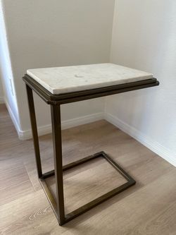 Marble Top Side Table – Brass Finish – $20