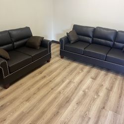 New Leather Couch And Love Seat Set / Free delivery 