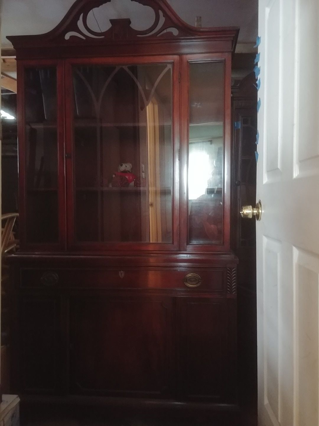 China cabinet, cherry wood. Great shape, condition. Antique.