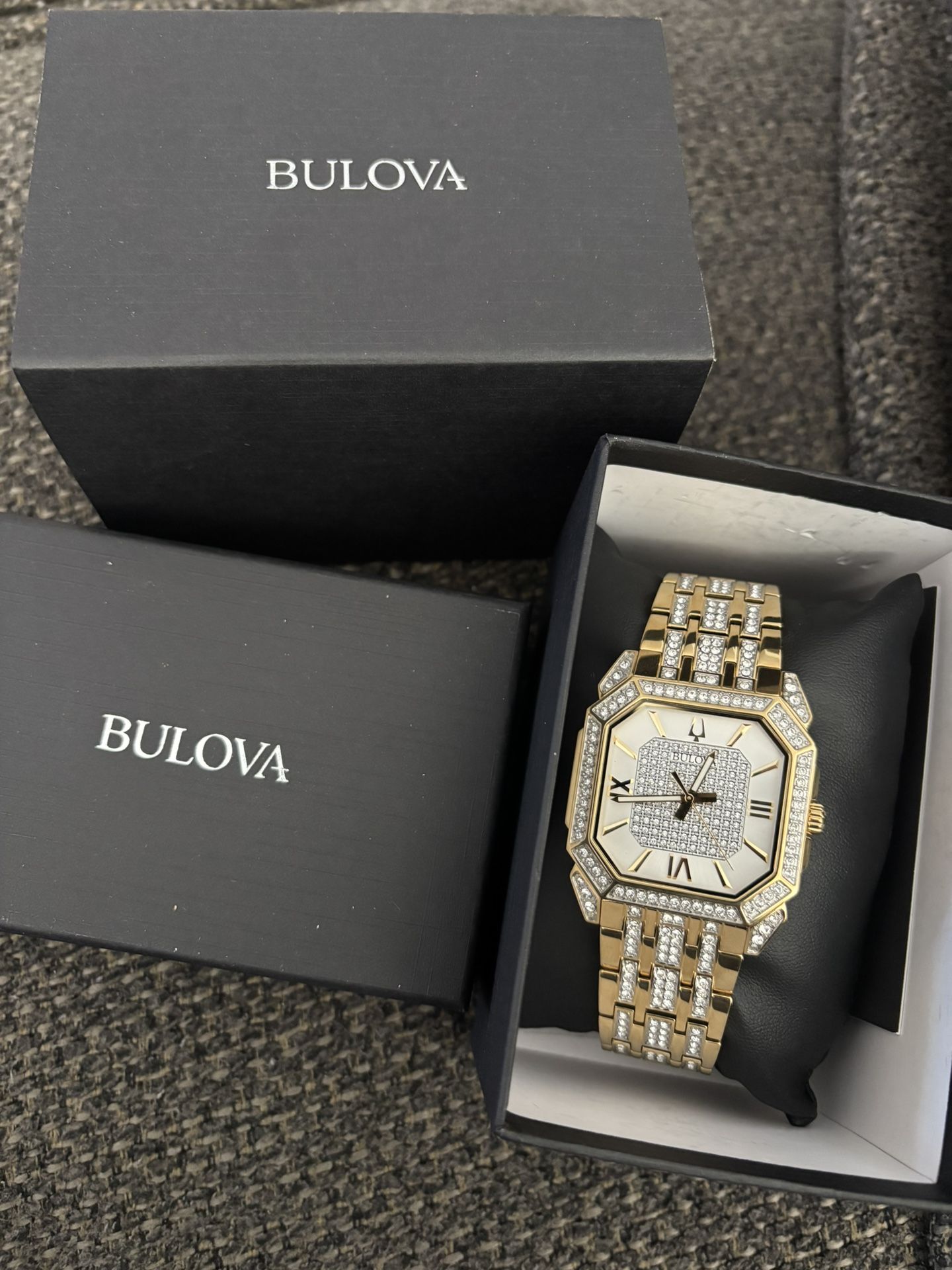 Bulova Watch 98A295 with 18K gold plated chain