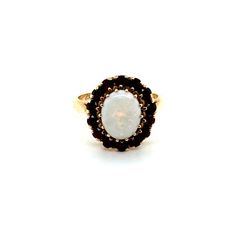 Stunning 14K Gold Opal/Garnet Ring