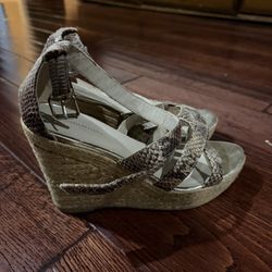 Leopard Print Wedge Heels