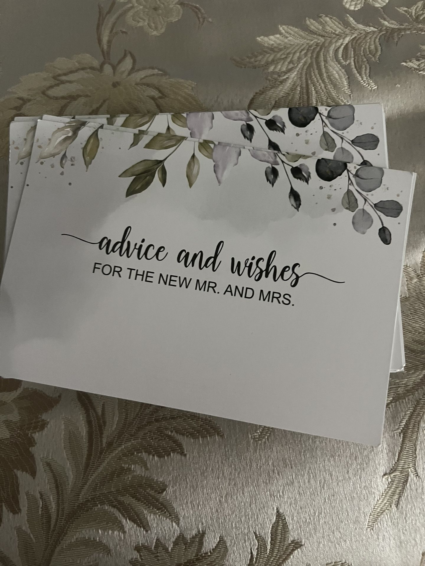 Wedding Advice & Wishes Cards for Mr & Mrs
