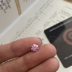 1 Carat Pink Moissanite Diamond Loose Stone 