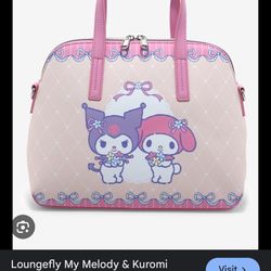 Loungefly My Melody & Kuromi Pastel Bows Satchel Bag