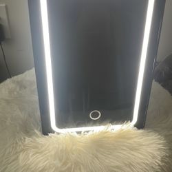 LED black mini fridge 
