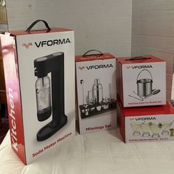 Ice Bucket, Soda Maker, Martini Glasses, Mixology Set 
