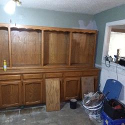 Solid Oak Bookcase 10' L X 2 ' W X 6' H 