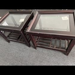 two matching end tables 