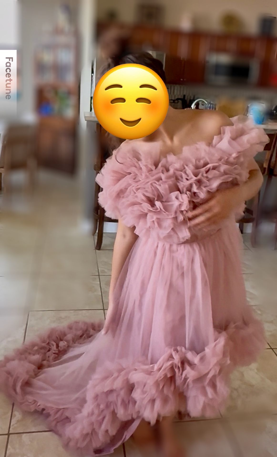 Long Puffy Tulle Prom Dress Formal High Low Ball Gown Ruffles Strapless Evening Party Dress with Train