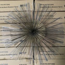 Original Large Vintage Mid Century Modern Starburst Urchin Pom Pom Mixed Metal Abstract Brutalist Wall Sculpture by Curtis Jere