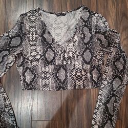 Print Semi Crop-top