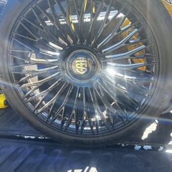 24 Inch TIS 507B 24x10 6x135 6x5.5 24mm Offset Gloss Black Truck SUV Rim & Tires