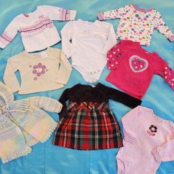 12mon GIRL'S WINTER CLOTHES TOPS 