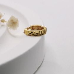 18kt Yellow Gold Diamond Cut Hoop Ring For Nose/ear