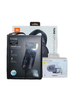 Combo with headphones,microphone,and webcam