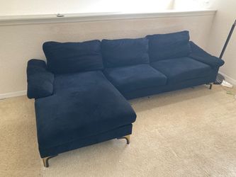 Modern Sectional Sofa L Shaped Velvet Black Casa Andrea Milano