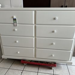🪵🪵DRESSER MADE WITH SOLID PINEWOOD HEAVY DUTY‼️‼️  8 Drawer White With Tradicional Wooden Knobs Dresser💎