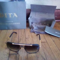 Dita Mach five Gold Titanium Sunglasses 