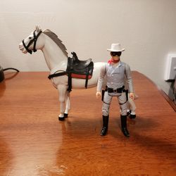 1980 Lone Ranger And Silver Horse Figures 