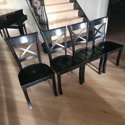 Crate and Barrel 4 Wooden Chairs 