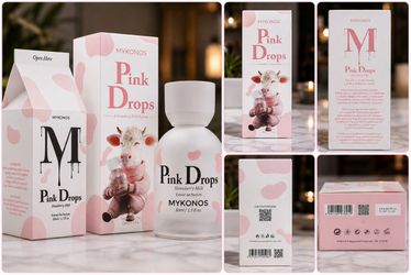 Mykonos Pink Drops Strawberry Milk 50ml – NEW & SEALED 🍓🥛