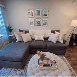 Gray Sectional Couch (Small/Mid Size)