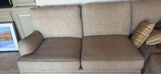 Beige Fabric Two-Seat Sofa