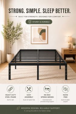 Heavy duty Queen platform bed frame - 18”