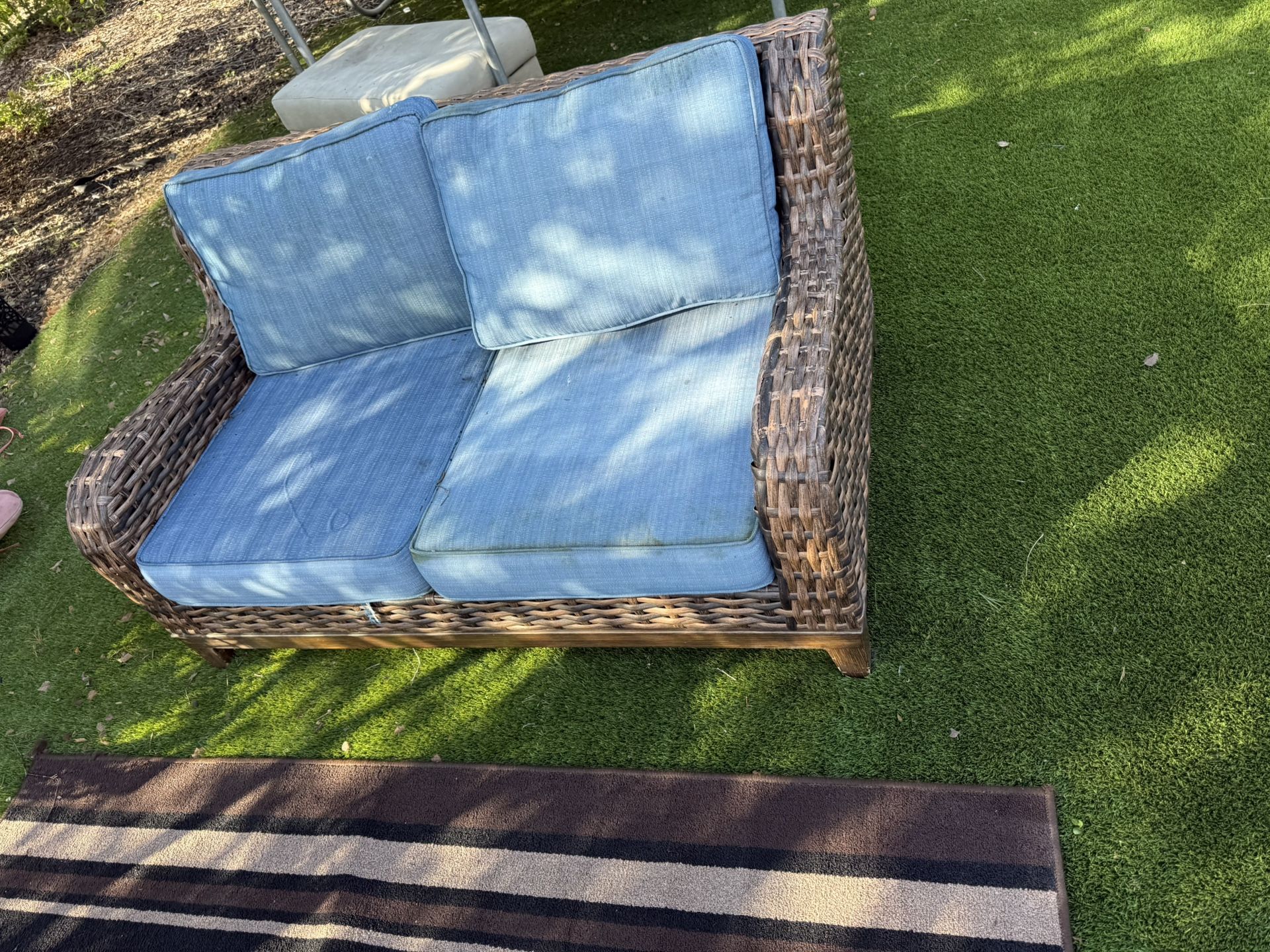 Outdoor Patio Chair Set (double Seat And Single Seat)