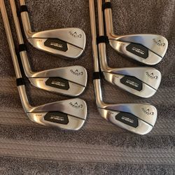 Callaway ROUGE St Pro Tungsten Iron Set 5-Pw With Dynamic Gold S300 Stiff Steel Shaft Good Condition 