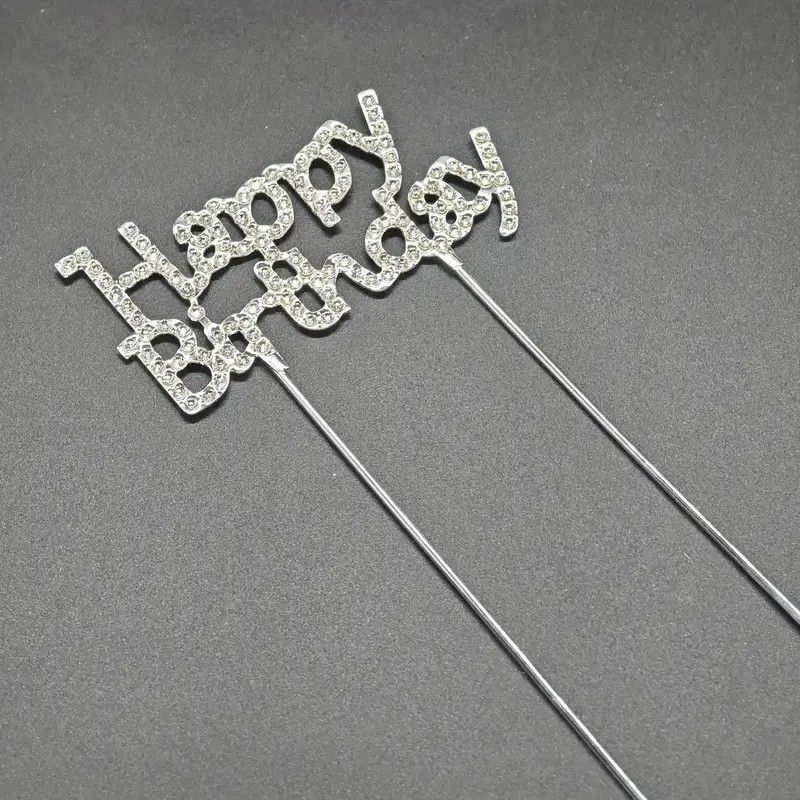 2 Pc Bling Happy Birthday Cake Topper