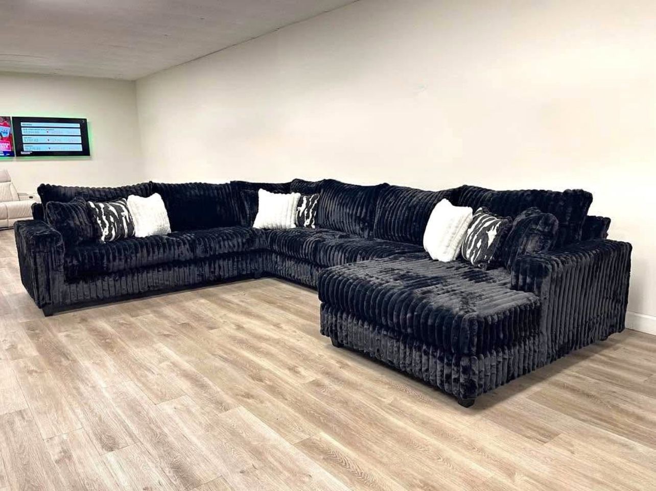 Black Furniture, Sofa Sectional On Special