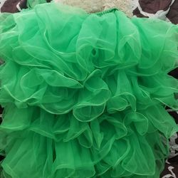 TUTU Oversized Green with attached Suspenders