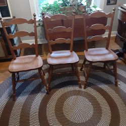 3 "Tell City" Hard-rock Maple Chairs