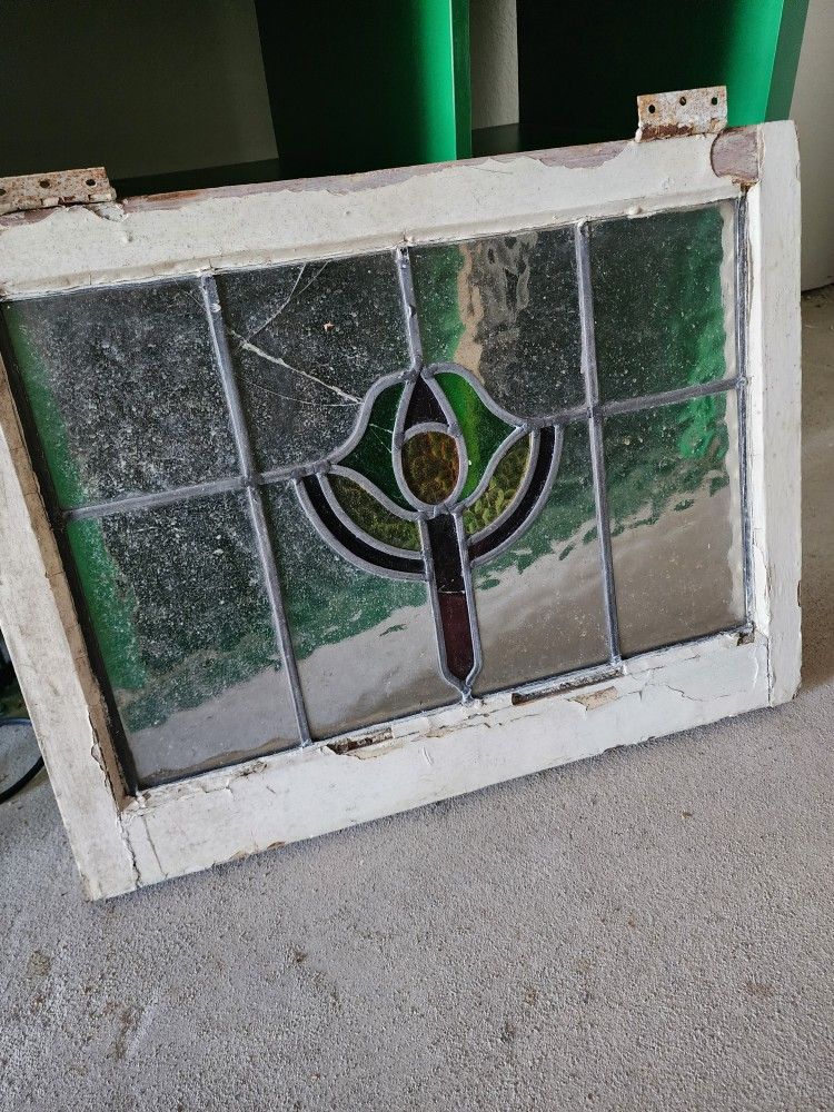 Stain Glass Framed Antique Window