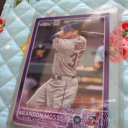 Cleveland Indians Brandon Moss 2015 Topps Chrome Purple Refractor Baseball Card 
