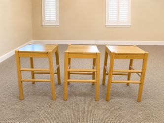 $100 OBO 3 short wooden bar stools