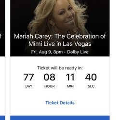 Mariah Carey total for two tickets