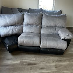 Ashley Grey Sectional Sofa With USB Port 