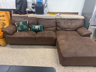 Brown L-Shaped Sectional Sofa