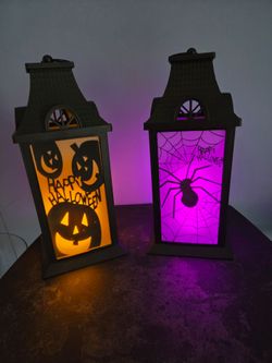 Halloween Decorative Light-Up Lanterns Set of 2