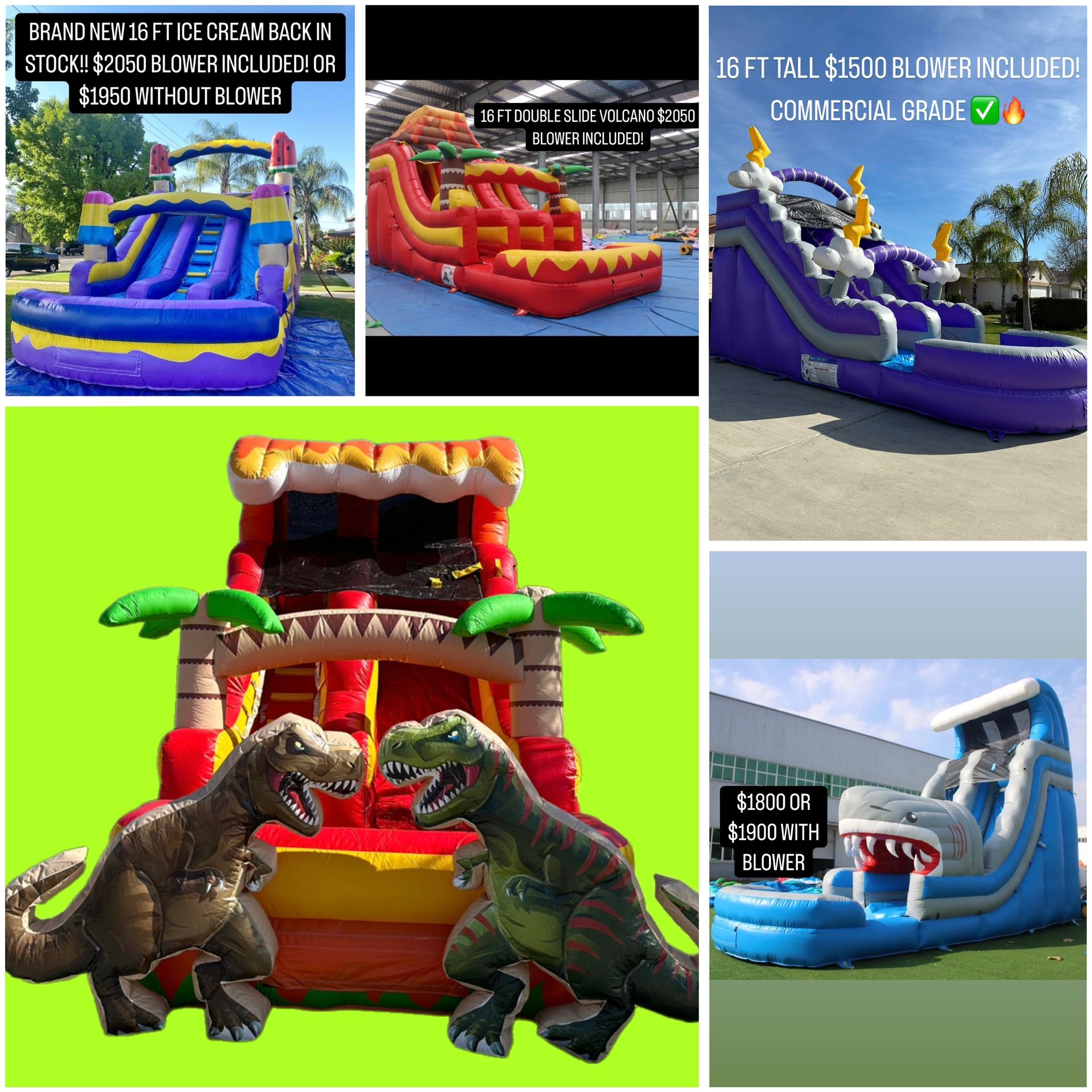 BRAND NEW COMMERCIAL WATERSLIDES FOR SALE