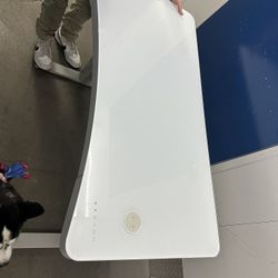 White Board STANDING Desk with Chargers