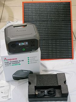 COMBO -TAKE POWER EVERYWHERE 300W POWER STATION FAST CHARGING+ 60 SOLAR PANEL.
-AMPACE ANDES 300W FAST CHARGING (1HOUR )APP CONTROL.
-60W SOLAR PANEL