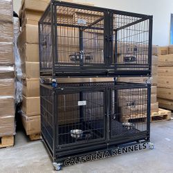 2 Brand New 43” Stackable Kennels