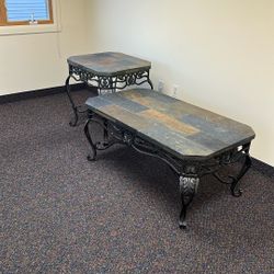 Set Of 2 Stone Top Tables