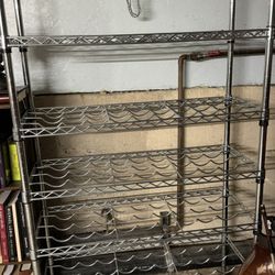  Wine Bottle Rack - 63 Bottle 36"W x 14"D x 63"H, Chrome